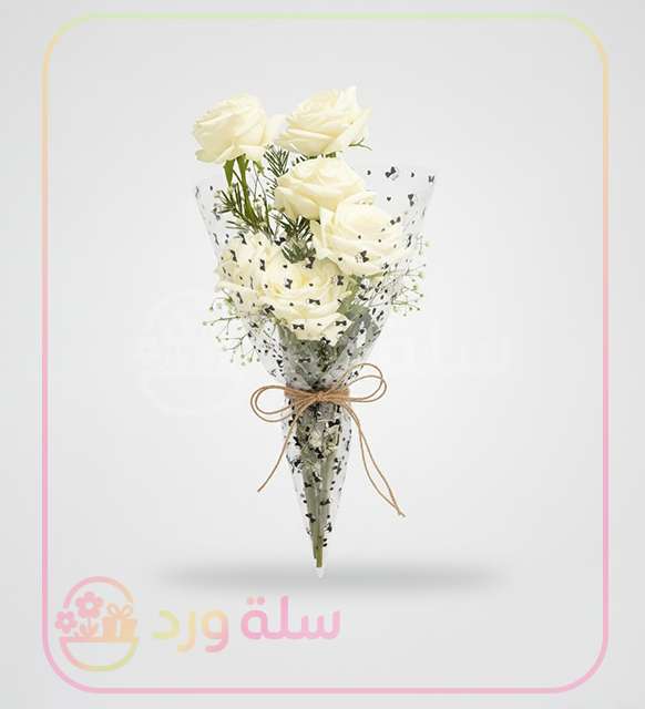 باقة الجوري البيضاء الكريمية الناعمة