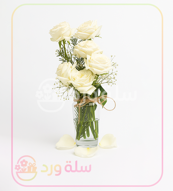 باقة الورود البيضاء الأنيقة