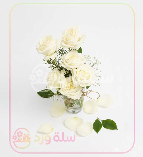 باقة الورود البيضاء الأنيقة