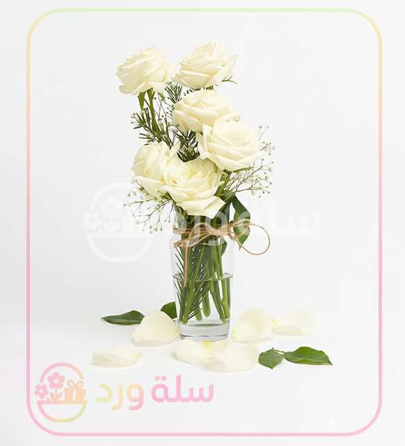 باقة الورود البيضاء الأنيقة
